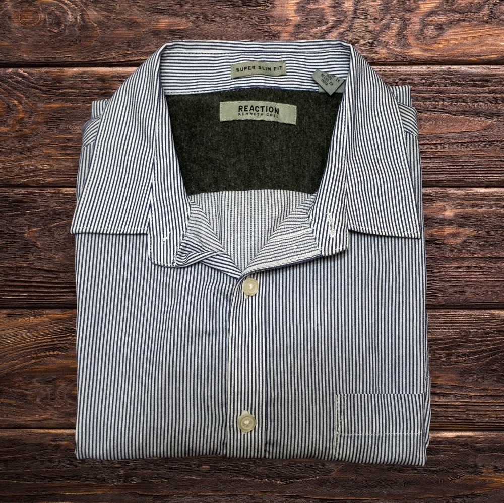 Kenneth Cole Long Sleeve Pin Stripe Button Down